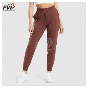 Pantalones de chándal de algodón de cintura media para mujer, joggers holgados con cintura elástica y cordón, pantalones largos informales para yoga y descanso. - Product Image 1