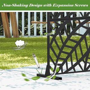 Free-Standing Indoor/Outdoor Metal Privacy <b>Screen</b> Panels <b>Leaf</b> Shaped Decorative Divider for Balcony Patio Garden - Product Image 5