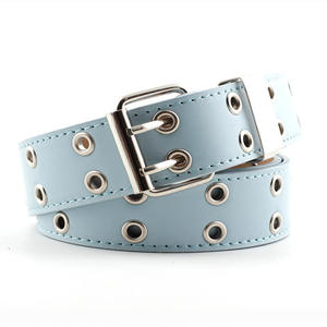 Cinturón de mezclilla unisex de moda para mujer, estilo occidental, de cuero PU, con doble ojal, estético punk, con remaches y tachuelas - Product Image 6