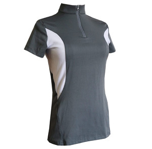 T-shirt personnalisé pour femme en tissu polaire polyester/nylon, col rond, manches courtes, avec logo, coupe ajustée élégante, respirant, anti-rétrécissement, 240g - Product Image 1