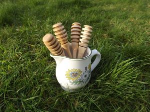 Cuchara de madera para miel, apta para uso alimentario, para regalos de boda, accesorios para frascos, con mango largo, para frascos de miel profundos. - Product Image 2