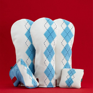 SOSH4 Housse de club de golf personnalisable en cuir PU, motif feuille, fermeture magnétique durable, couleurs unies, résistante à l'eau, suspendable - Product Image 2