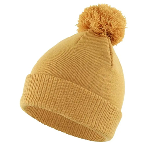 Elegant Winter <b>Beanie</b> <b>Hats</b> For <b>Men</b> And Women 100% Wool Adult Size Breathable & Waterproof Adjustable With Stylish Pom Pom - Product Image 1