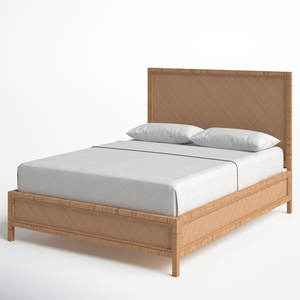 Cama tejida hecha a mano con marco de ratán Producto de camas personalizable único - Product Image 5