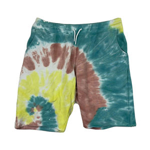 Shorts pour hommes tie-dye, taille mi-haute, avec cordon de serrage, décontractés, respirants, en tricot, longueur courte - Product Image 1