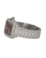 Reloj ZAWO HOUSE de Lujo con Movimiento Automático, Diamantes Blancos Brillantes de Moissanita, Acero Inoxidable, Estilo Hip Hop, Correa de 20 mm y Esfera de Cristal
