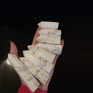 Punta de Cristal de Howlite Natural Pulida, Varita Blanca Curativa para Reiki, Meditación, Piedra Energética, Chakralume, Feng Shui - Product Image 5