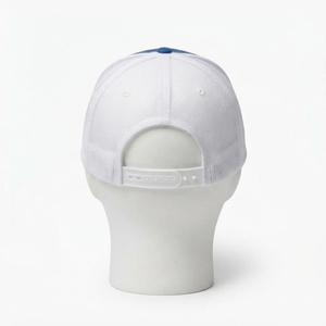 Gorra Trucker Azul Rey y Blanca para Hombre, Malla Trasera, Cierre a Presión, Gorra de Béisbol con Logotipo Bordado Personalizado, Ajustable - Product Image 4