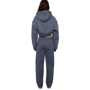 Conjunto de Sudadera Corta y Pantalones Deportivos para Mujer, Dos Piezas Casuales, Tela Suave, Corte Regular, Estilo Urbano Diario - Product Image 5