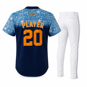 Ensemble d'uniformes de baseball personnalisés par sublimation, maillot de baseball respirant de haute qualité avec boutons et pantalon, équipement d'entraînement pour équipes masculines - Product Image 2