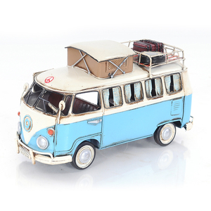 Modèle en métal vintage Volkswagen Camp Bus, artisanat rétro en fer forgé pour décoration intérieure, cadeau, 29,21Lx13,97Wx15,24H cm - Product Image 1