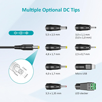 Adaptor Daya Universal 24W AC DC 3V 4.5V 5V 6V 7.5V 9V 12V Transformator Catu Daya dengan 8 Colokan DC untuk Elektronik