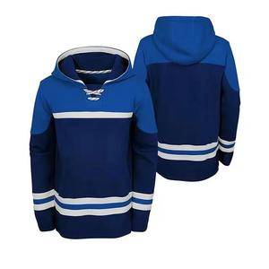 Jersey de Hockey sobre Hielo con Capucha para Hombre, Manga Larga, Rayado, Sublimado, Transpirable, de Poliéster, Ropa Deportiva para Adultos, Corte Regular - Product Image 1