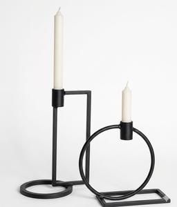 Support de bougie en métal noir très vendu pour mariage, événement festif, support de bougie en fer fait main de luxe pour décoration de table à la maison - Product Image 1