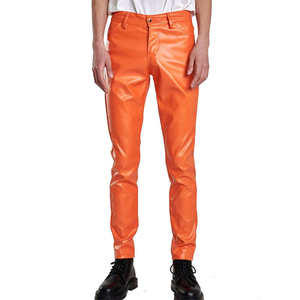 กางเกงมอเตอร์ไซค์หนังแท้ทรงตรงสำหรับผู้ชาย สไตล์ลำลอง - Product Image 1