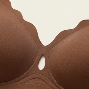 Soutien-gorge de sport sans couture pour femme, col en V profond, maintien moyen, couleur unie, bretelles réglables, vêtements de yoga, spandex, polyester - Product Image 4