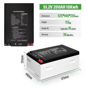 ระบบแบตเตอรี่ลิเธียมสำหรับใช้ในบ้าน 51.2V 200Ah ระบบจัดเก็บพลังงานแบตเตอรี่ลิเธียมไอออนแบบแท่งปริซึม LifePO4 200Ah พร้อมเครื่องชาร์จ ความจุ 100ah - Product Image 2