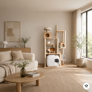 Contemporary Cat Furniture with Sisal-Covered <b>Scratching</b> <b>Posts</b> Jute Cat Scratcher - Product Image 2