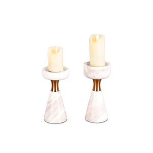 Bougeoir décoratif pour la maison au design classique bougeoir en marbre et métal de la plus grande qualité pour la maison bougeoir de décoration d'hôtel - Product Image 1