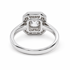 Bague de fiançailles pour femme en argent sterling 925 avec sertissage clos et taille Asscher, bijou de mariage en moissanite - Product Image 5