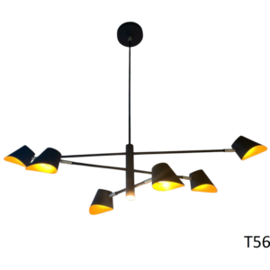 Luminaire suspendu en métal à 6 lumières pour salle à manger, lampe suspendue moderne pour plafond, luminaire d'intérieur compatible LED, fournisseur OEM - Product Image 1
