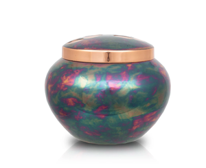 Heart Shaped Pet Cremation <b>Urn</b> with Paw Print Design Rainbow Finish Memorial Ashes Keepsake for Dogs & <b>Cats</b> - Product Image 6