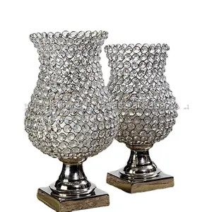 Bougeoirs de mariage en cristal d'or faits à la main décoration de la maison en verre avec un design élégant de pièce maîtresse - Product Image 1