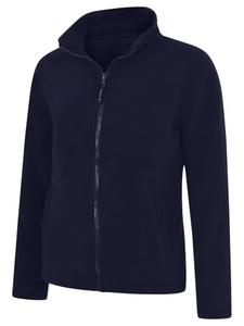 Veste polaire unisexe marine à fermeture éclair intégrale, col montant, vêtement décontracté pour l'extérieur, en polyester/coton, pour la saison hivernale, coupe classique - Product Image 3