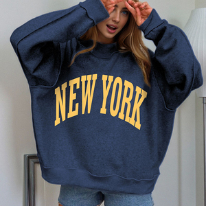 Sudadera Oversize de Cuello Redondo Personalizable con Estampado de Letras Green Bay para Mujer, 100% Algodón, Hombro Caído, Manga Larga, Otoño - Product Image 5