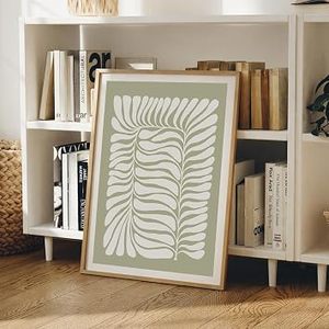 Cadre photo vintage fait main en bois massif rectangulaire vertical, impression numérique couleur intégrale, motif feuille, écologique - Product Image 3