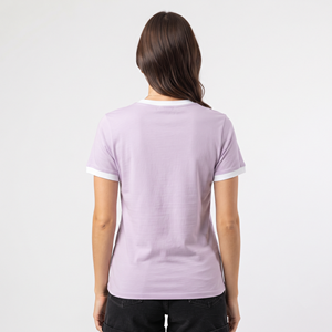T-shirt Ringer en Coton Léger à Col Rond pour Femme avec Logo Personnalisé, Coupe Classique, Manches Courtes, Décontracté, Vêtements d'Été en Gros - Product Image 2
