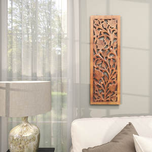 Panneau mural en bois sculpté au design antique, finition parfaite et taille standard. - Product Image 3