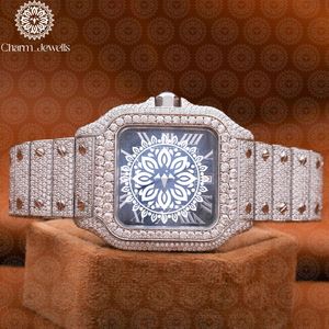 Reloj de Lujo para Hombre Charm_Jewells, de Acero Inoxidable, Caja Cuadrada, Esfera Analógica de 40 mm, Cierre Oculto con Botón, Mecánico, con Cristal de Zafiro - Product Image 1