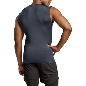 Sleeveless <b>Compression</b> <b>Shirt</b> For Men Lightweight Breathable Quick Dry Active Wear For Daily Use And Sports Activities - Product Image 2