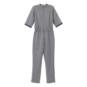 Women Gray Knitted Scrub <b>Jumpsuit</b> <b>With</b> Drawstring Waist And Side <b>Pockets</b> Hospital Uniforms 74% Polyester / 22% Rayon - Product Image 4