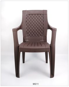 Fauteuil de salon Anax MYSTIQUE moderne en plastique marron avec assise en maille, dossier perforé, léger et empilable pour la maison - Product Image 2