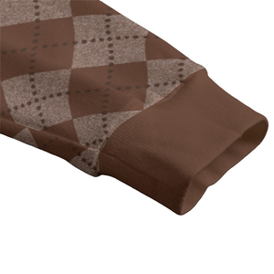 Cardigan en laine/cachemire épais tricoté losanges pour femme, collection Hiver 2026 – Style vintage, manches longues, boutonné, décontracté et chic - Product Image 5