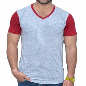 Camiseta Personalizada con Cuello en V para Hombre, Logotipo Personalizado, Marca Privada, 100% Algodón, OEM, ODM, MOQ Bajo, Venta al Por Mayor Directa de Fábrica - Product Image 1