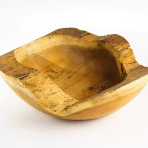 Cuenco de madera de diseño moderno más vendido, utensilios de cocina multiusos desechables para ensaladas, frutas, características de mezcla, estampado dorado - Product Image 1