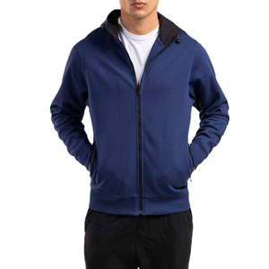 Chaqueta con Capucha y Cremallera Completa para Hombre, 100% Algodón, Forro Polar de 300g, Sólida, Transpirable, Cálida para Invierno, con Bolsillos, Diseño Casual - Product Image 3