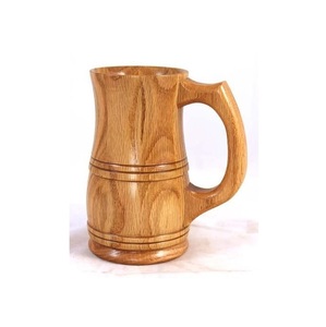 Wooden Mug Handmade Solid Wood Coffee Cup Natural Finish Rustic Design Eco Friendly Drinkware for Kitchen - Product Image 1
