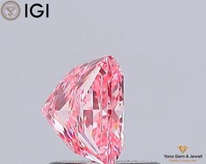 เพชรเจียระไนทรงปริ้นเซส น้ำหนัก 1.00 กะรัต ความใส VVS2 สีชมพูแฟนซี ได้รับการรับรองจาก IGI ผลิตด้วยวิธี CVD สำหรับแหวนเพชรเดี่ยวสุดหรู - Product Image 4