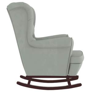 Fauteuil à bascule en velours gris clair, bois de caoutchouc massif avec mousse standard pour salon - Product Image 4