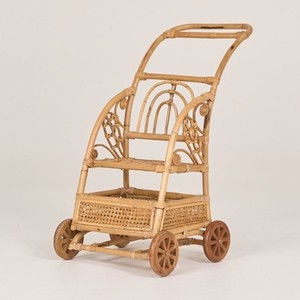 Hermosa carreta de juguete de ratán, cochecito de muñecas de la mejor calidad, carrito para muñecas de peluche. - Product Image 4