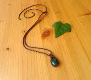 Collar de Macramé con Mariposa Hecho a Mano, con Perla de Agua Dulce y Colgante de Malaquita, para Regalo, Joyería al por Mayor - Product Image 1