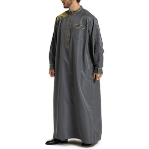 <b>Men</b> Juba Long Sleeve Traditional Islamic Clothing Comfortable Muslim Robe Modest Loose Fit Breathable Design - Product Image 4
