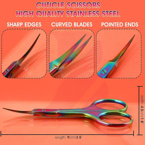 Ciseaux à cuticules en acier inoxydable faits à la main, multicolores, durables, faciles à utiliser, service OEM ODM, meilleur fournisseur, nouveauté - Product Image 2