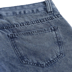 Shorts d'été pour hommes, style patchwork en denim, coupe ample, longueur genou, décontracté, streetwear, jean - Product Image 5