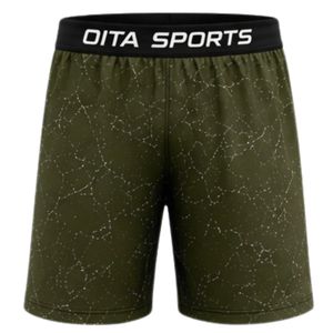 Black Olive Green Marble Print Athletic Training <b>Shorts</b> with <b>Elastic</b> <b>Waistband</b> Breathable Lightweight Gym Sports Performance We - Product Image 1