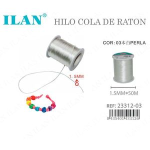 Hilo Cola de Ratón ILAN 1.5mm x 50m Color 03 Blanco Perla - Product Image 3